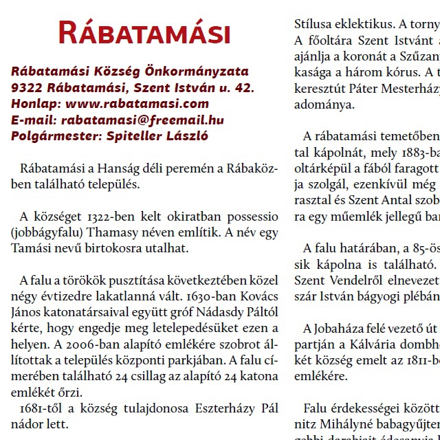 Rbatamsi - Teleplsi rtkek, rtkes teleplsek a Rbakzben