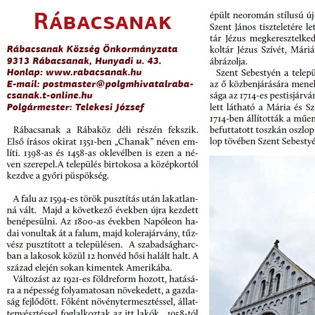 Rbacsanak - Teleplsi rtkek, rtkes teleplsek a Rbakzben