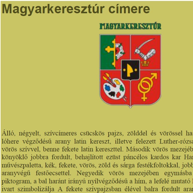 Magyarkeresztr cmere