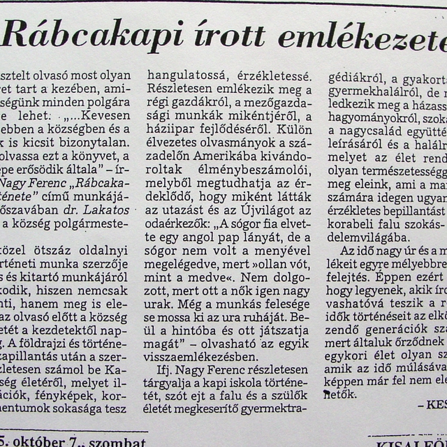 Rbcakapi rott emlkezete
