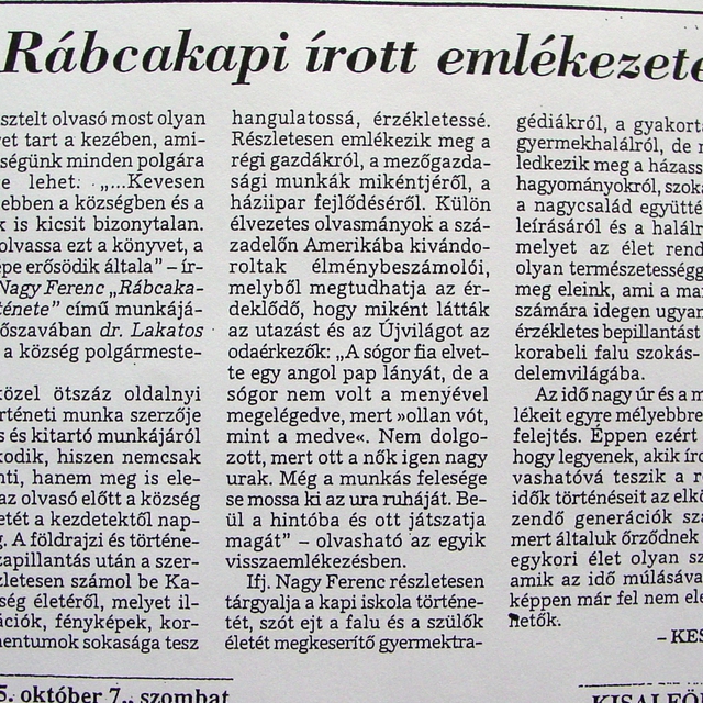 Rbcakapi rott emlkezete