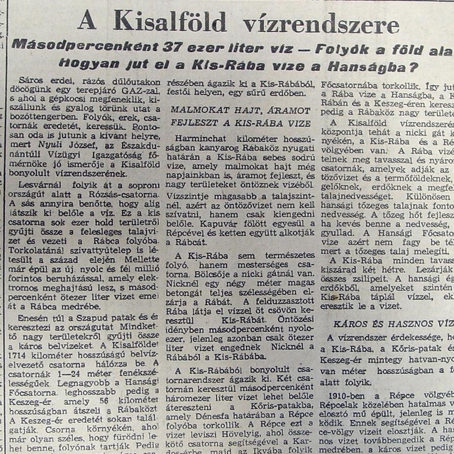A kisalfld vzrendszere
