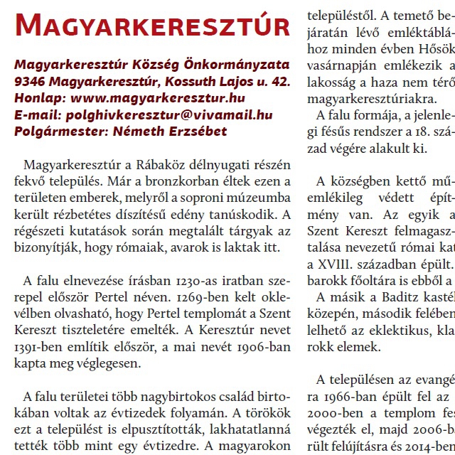 Magyarkeresztr - Teleplsi rtkek, rtkes teleplsek a Rbakzben