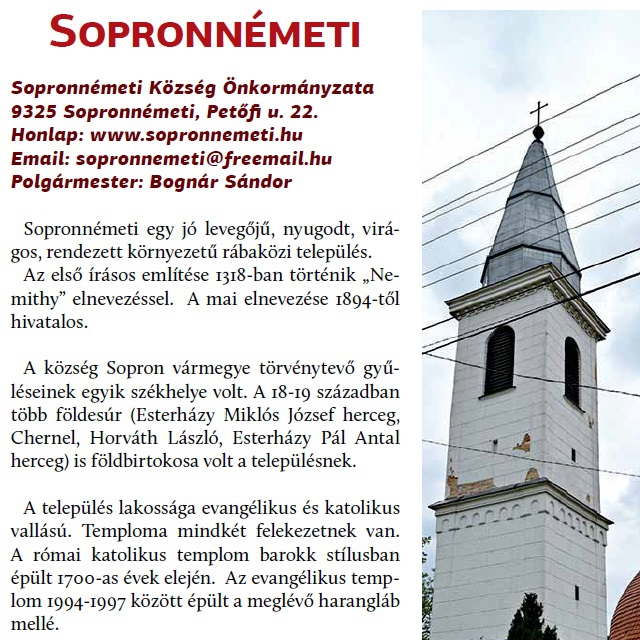 Sopronnmeti - Teleplsi rtkek, rtkes teleplsek a Rbakzben