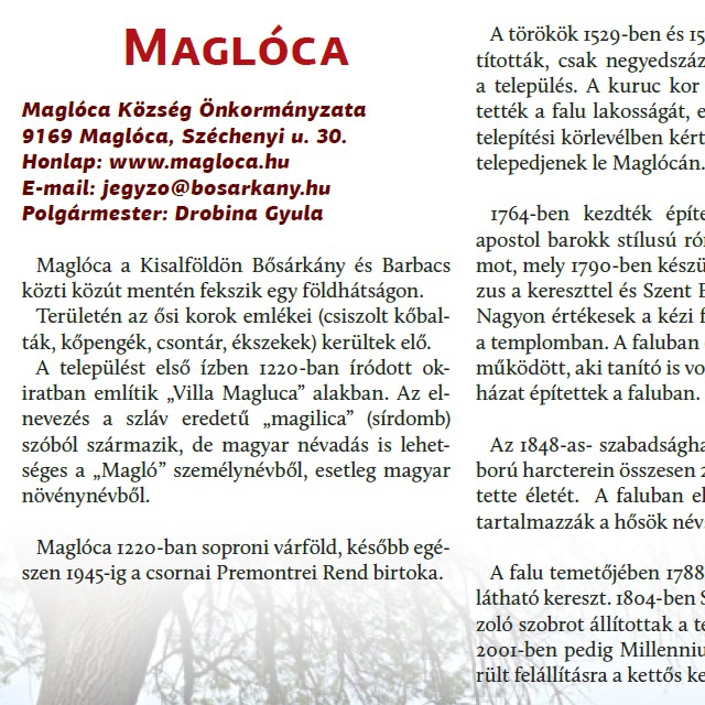 Maglca - Teleplsi rtkek, rtkes teleplsek a Rbakzben