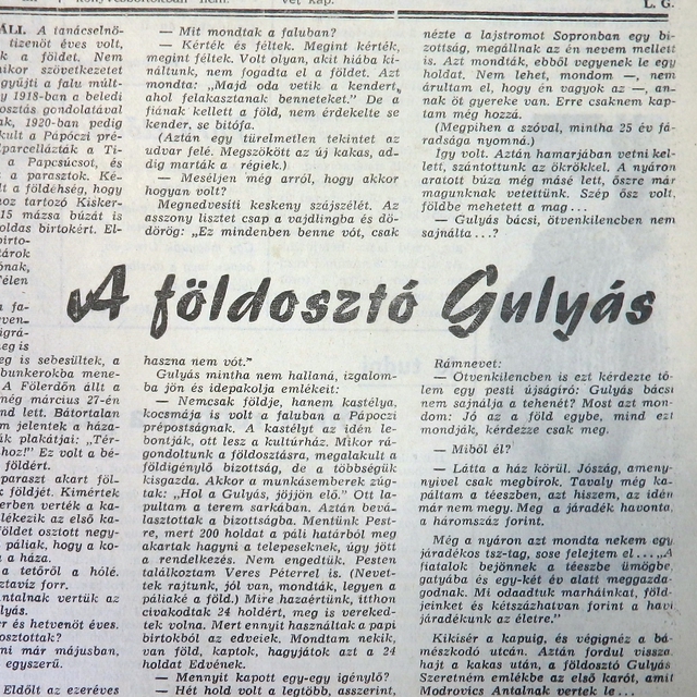 A fldoszt gulys