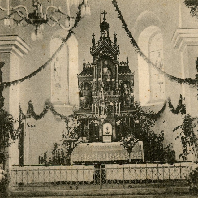 Rábapordány templom képeslapon