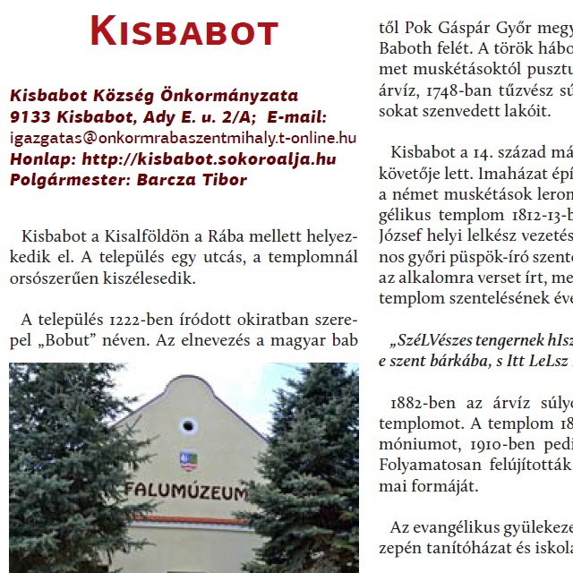 Kisbabot - Teleplsi rtkek, rtkes teleplsek a Rbakzben