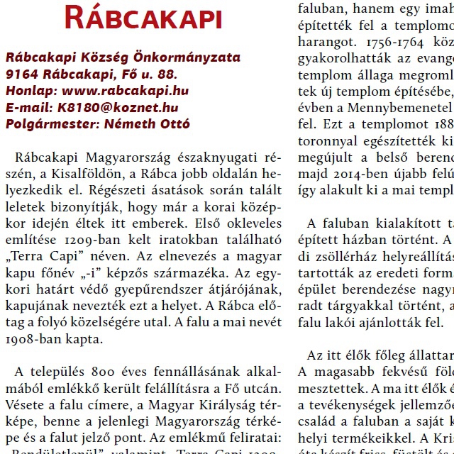 Rbcakapi - Teleplsi rtkek, rtkes teleplsek a Rbakzben