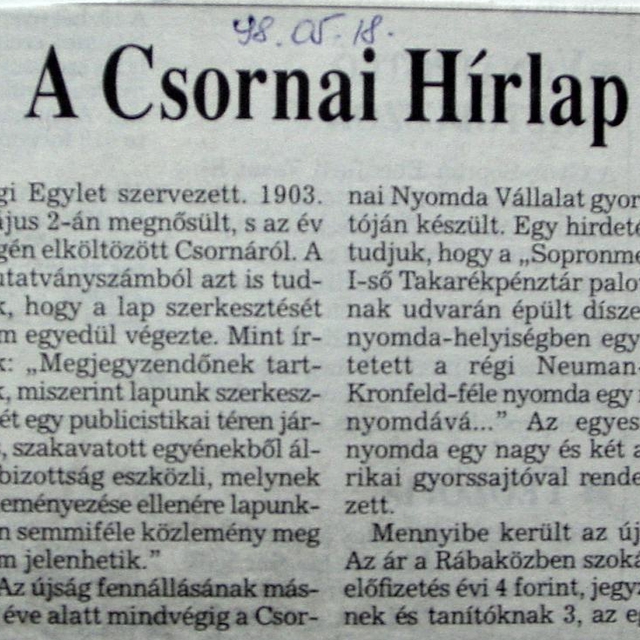 A Csornai Hrlap