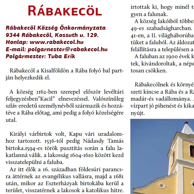 Rbakecl - Teleplsi rtkek, rtkes teleplsek a Rbakzben