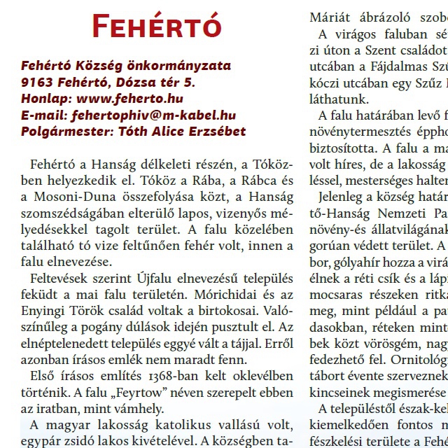 Fehrt - Teleplsi rtkek, rtkes teleplsek a Rbakzben