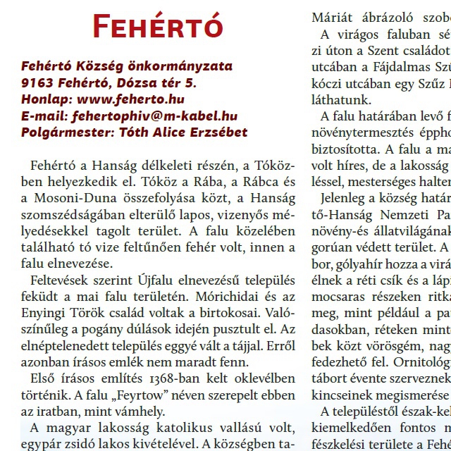 Fehrt - Teleplsi rtkek, rtkes teleplsek a Rbakzben