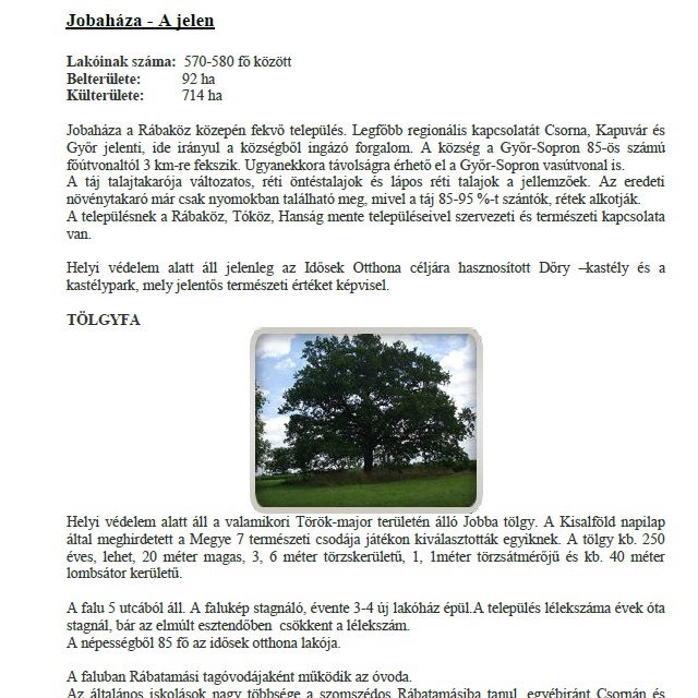 Jobahza - a jelen